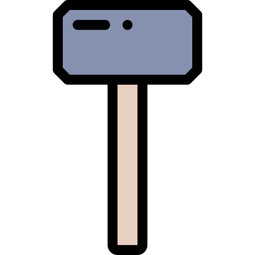 Hammer Detailed Rounded Lineal color icon