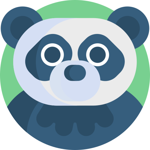 panda Detailed Flat Circular Flat Icône