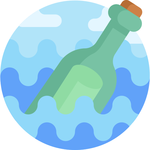 mensaje en una botella Detailed Flat Circular Flat icono