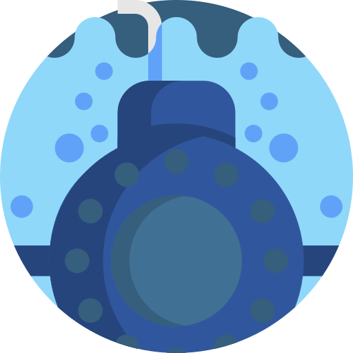 submarino Detailed Flat Circular Flat icono