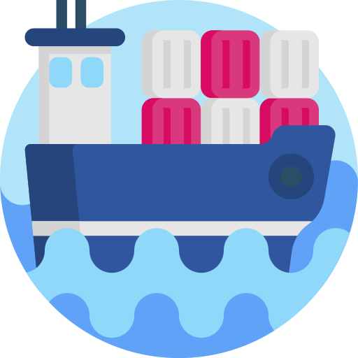 barco de carga Detailed Flat Circular Flat icono