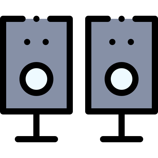拡声器 Detailed Rounded Lineal color icon