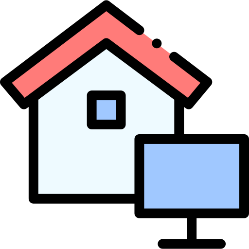 Working at home Detailed Rounded Lineal color icon