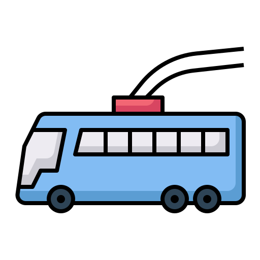 Trolley bus Generic Outline Color icon