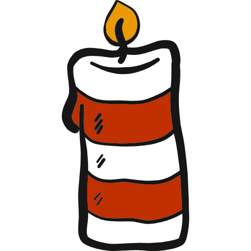 Candle Hand Drawn Color icon