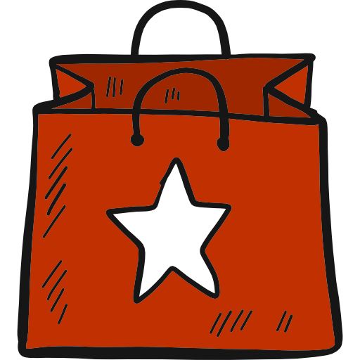 torba na zakupy Hand Drawn Color ikona