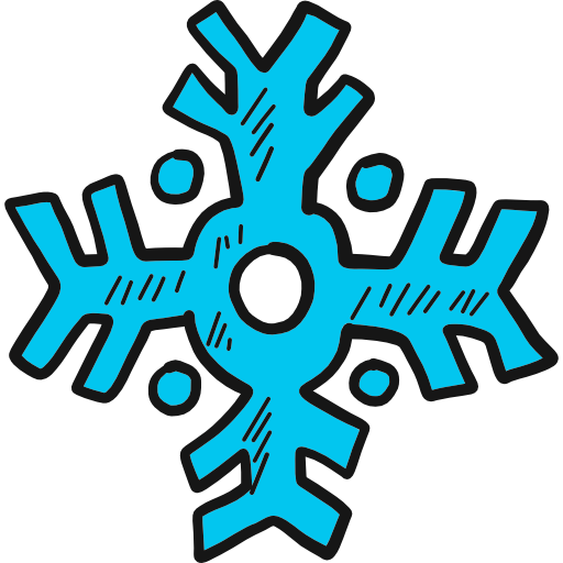 sneeuwvlok Hand Drawn Color icoon