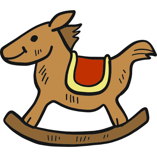 Rocking horse Hand Drawn Color icon