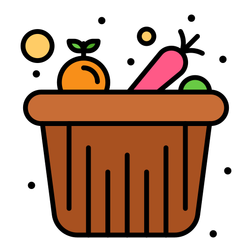 Shopping basket Flatart Icons Lineal Color icon