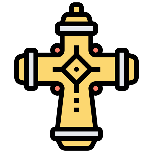 기독교 십자가 Meticulous Lineal Color icon