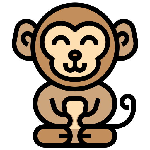 scimmia Surang Lineal Color icona