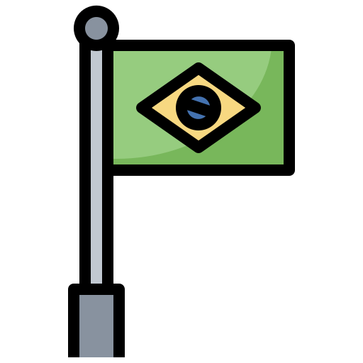 vlag van brazilië Surang Lineal Color icoon