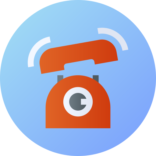 電話 Flat Circular Gradient icon