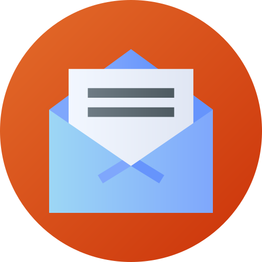 手紙 Flat Circular Gradient icon