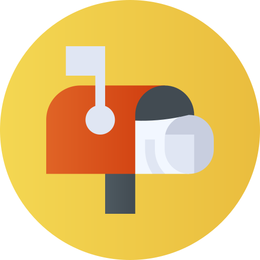 メールボックス Flat Circular Gradient icon