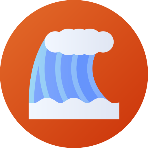 津波 Flat Circular Gradient icon
