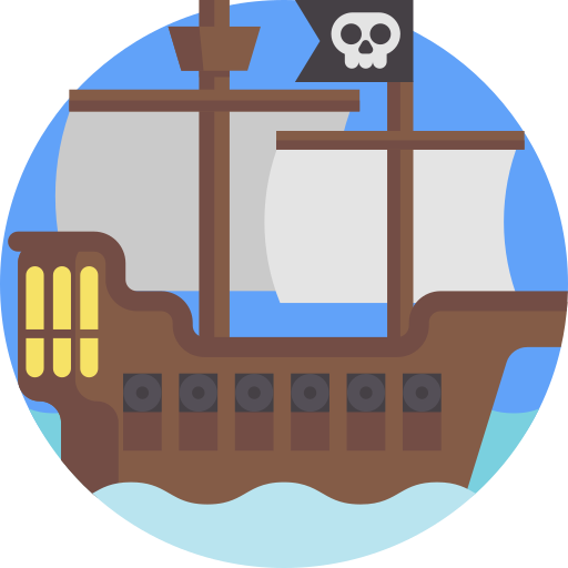 barco pirata Detailed Flat Circular Flat icono