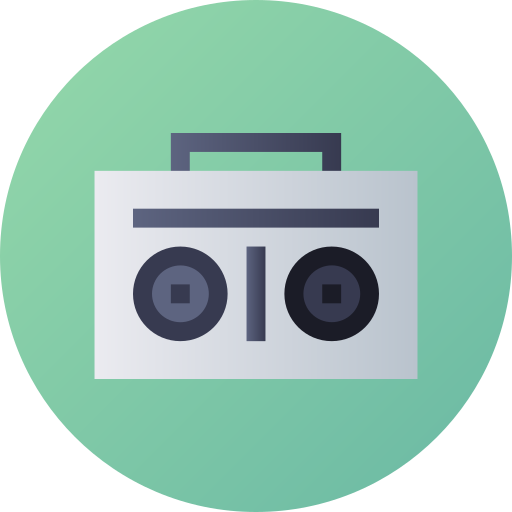 boombox Flat Circular Gradient icoon