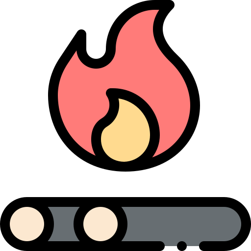 たき火 Detailed Rounded Lineal color icon