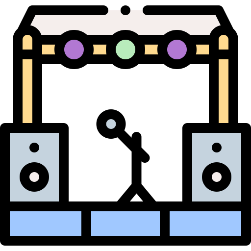 bühne Detailed Rounded Lineal color icon