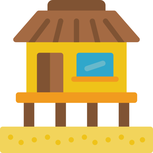 chatka na plaży Basic Miscellany Flat ikona