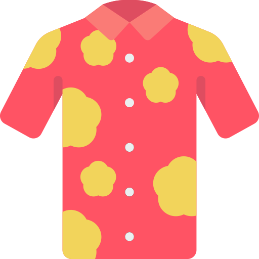 camisa hawaiana Basic Miscellany Flat icono