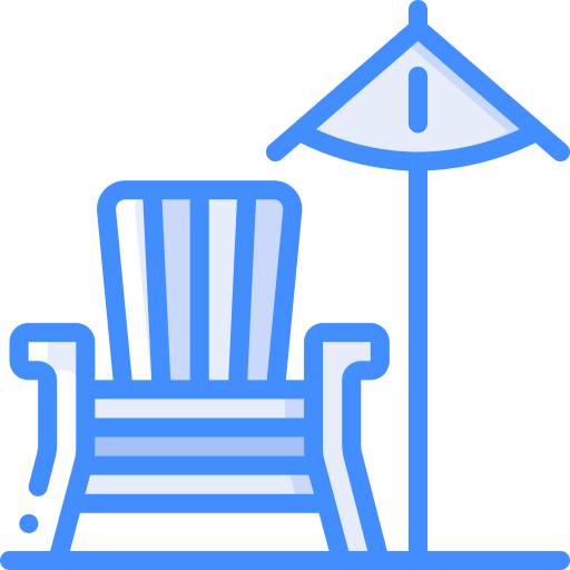 Beach chair Basic Miscellany Blue icon