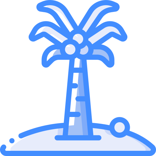 Palm tree Basic Miscellany Blue icon