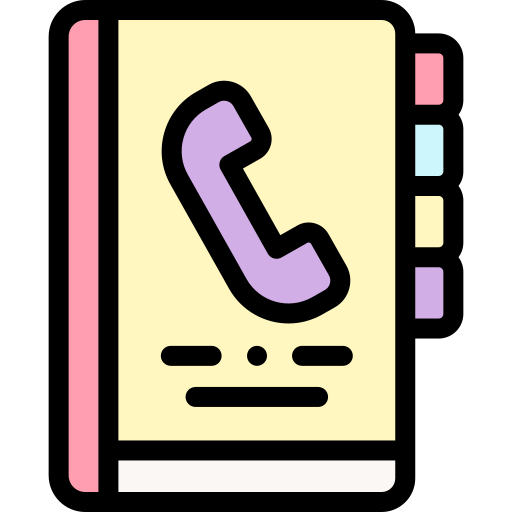 telefoonboek Detailed Rounded Lineal color icoon