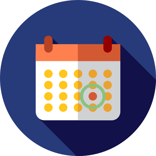 calendario Flat Circular Flat icona