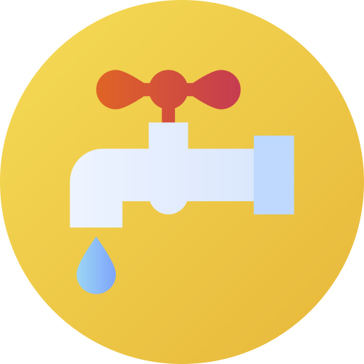 rubinetto dell'acqua Flat Circular Gradient icona