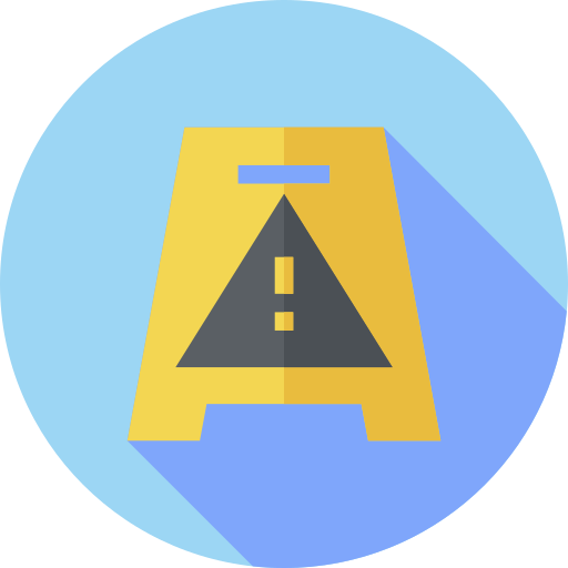 Caution sign Flat Circular Flat icon