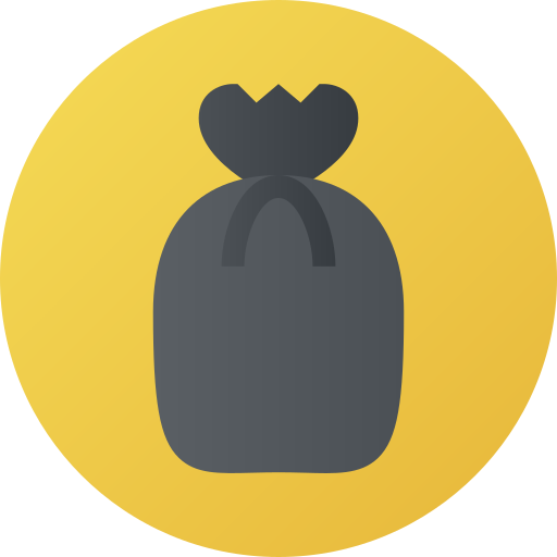 bolsa de basura Flat Circular Gradient icono