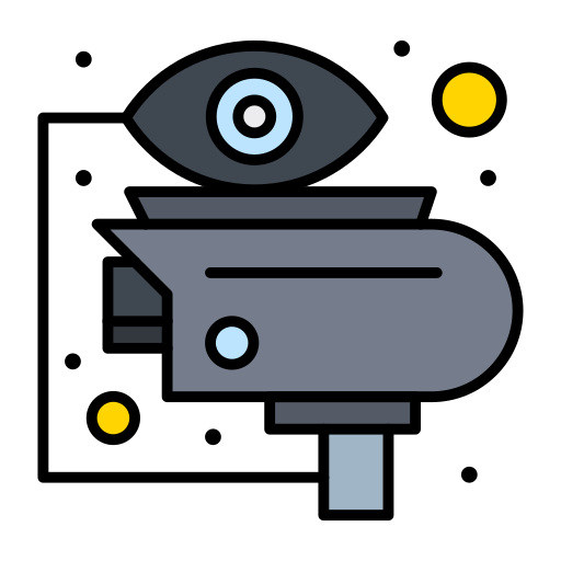 Security camera Flatart Icons Lineal Color icon