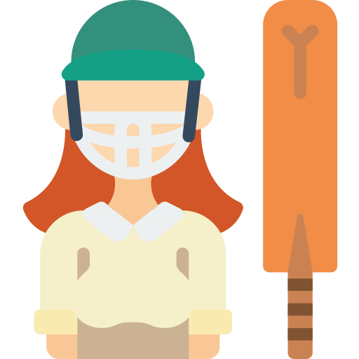 jugador de cricket Basic Miscellany Flat icono