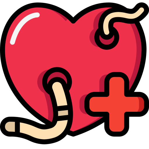 gusano del corazón Basic Miscellany Lineal Color icono