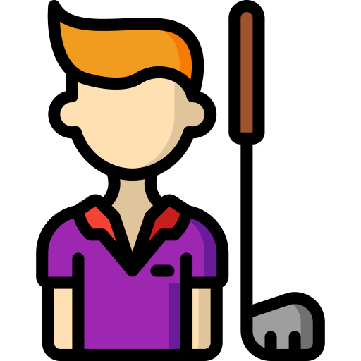 Golfer Basic Miscellany Lineal Color icon