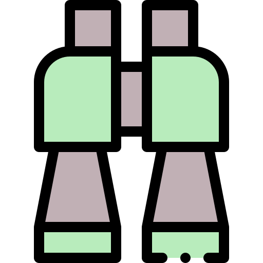 Binocular Detailed Rounded Lineal color icon