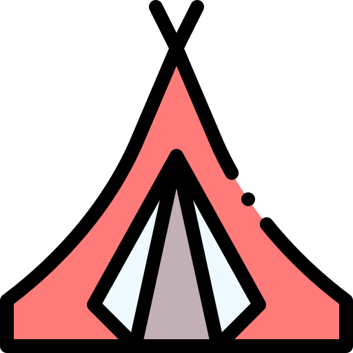 Tent Detailed Rounded Lineal color icon