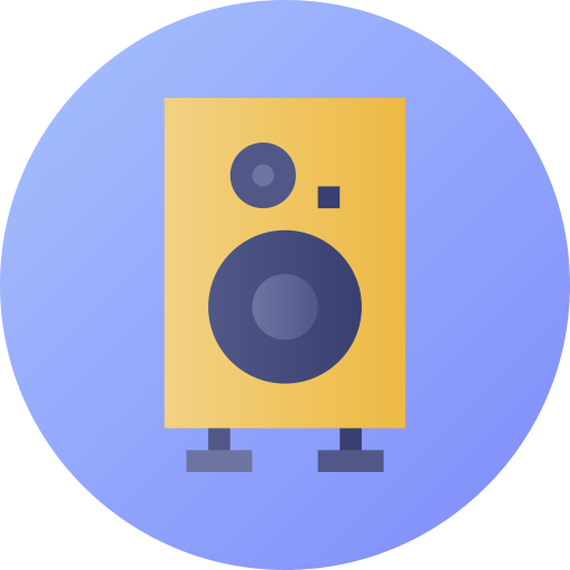 Speaker Flat Circular Gradient icon