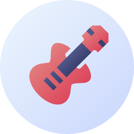 elektrische gitaar Flat Circular Gradient icoon