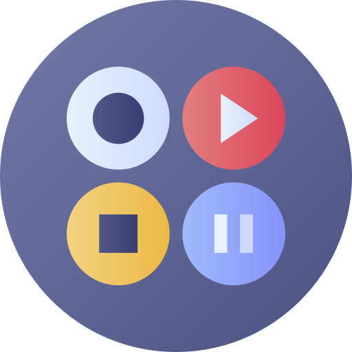 Video button Flat Circular Gradient icon