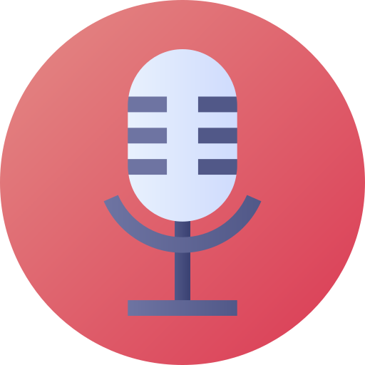 Microphone Flat Circular Gradient icon