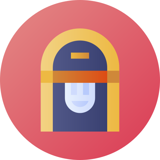 jukebox Flat Circular Gradient icon