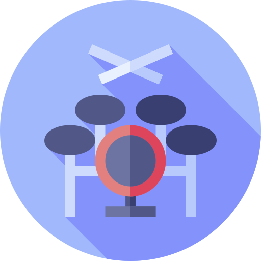 Drum set Flat Circular Flat icon