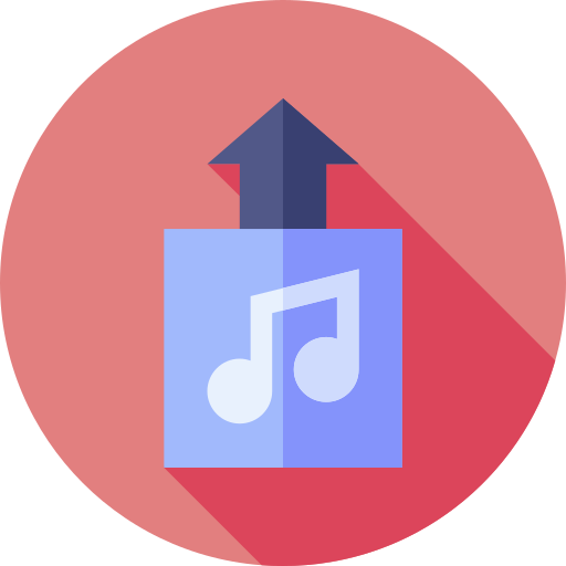 音楽のアップロード Flat Circular Flat icon