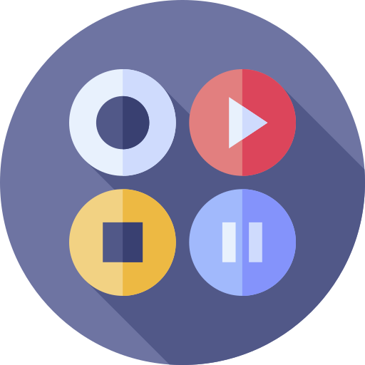 przycisk wideo Flat Circular Flat ikona