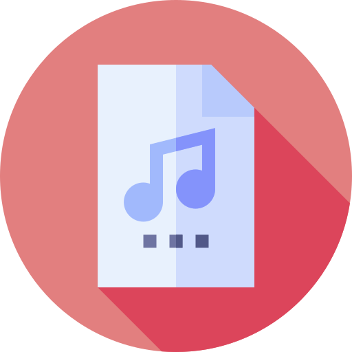Audio file Flat Circular Flat icon