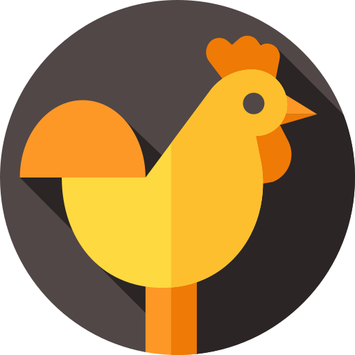 Chicken Flat Circular Flat icon
