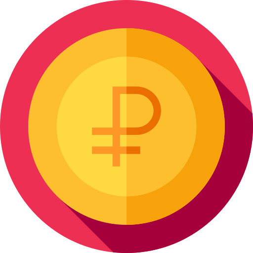 루블 Flat Circular Flat icon